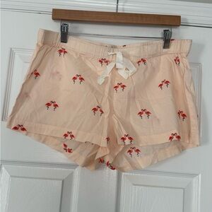 J.Crew Pink Flamingo Print Pajama Shorts Size Large